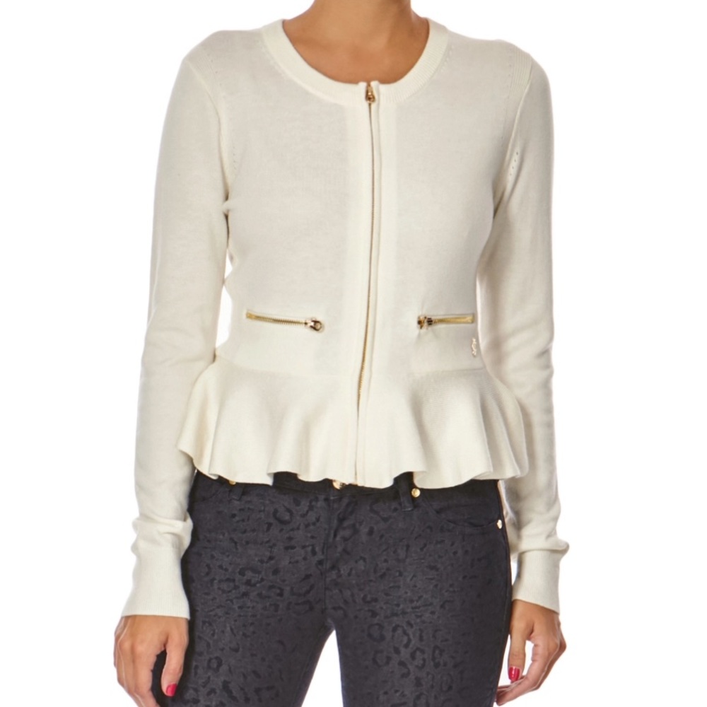 JC Peplum Zip Cardigan